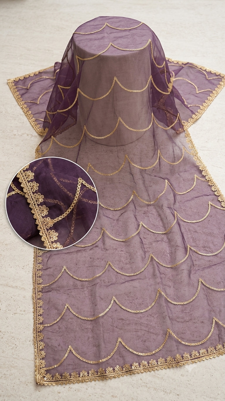 Majestic Luxury Embroidered Lehenga Set- Violet purple