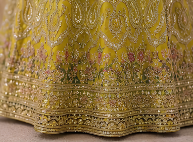 Majestic Luxury Embroidered Lehenga Set- yellow