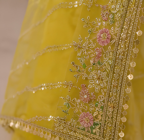 Majestic Luxury Embroidered Lehenga Set- yellow