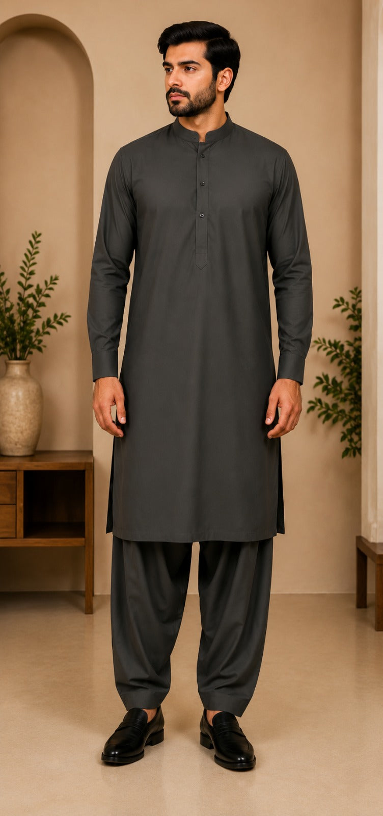 Men's Wash & Wear Unstitched - grey