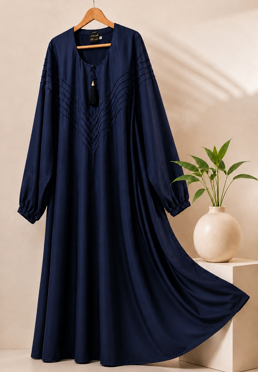 Luxe Blue Pintuck Abaya
