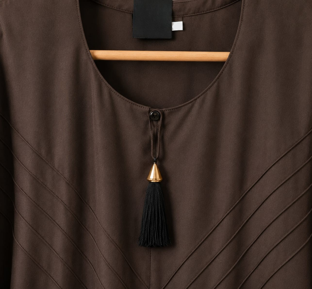Luxe Chocolate Brown Pintuck Abaya