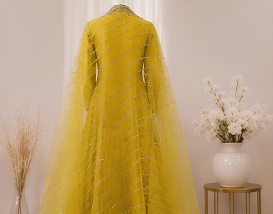 Majestic Luxury Embroidered Lehenga Set- yellow