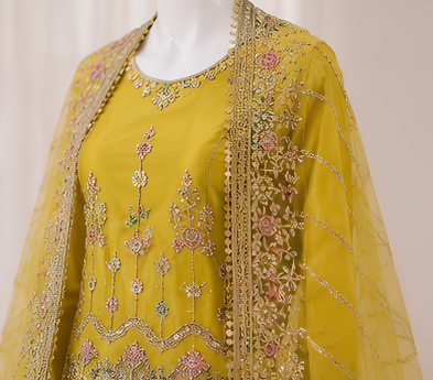 Majestic Luxury Embroidered Lehenga Set- yellow