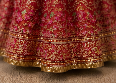 Majestic Luxury Embroidered Lehenga Set- maroon