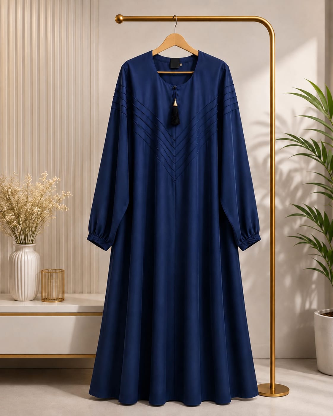 Luxe Blue Pintuck Abaya