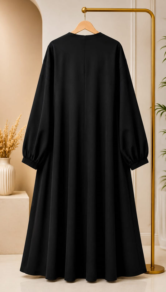 Luxe Black Pintuck Abaya