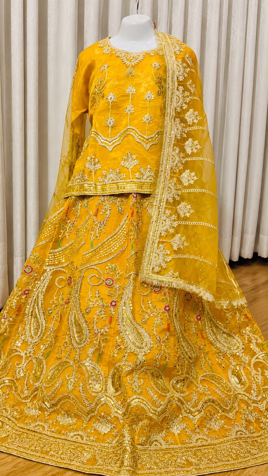 Majestic Luxury Embroidered Lehenga Set- yellow