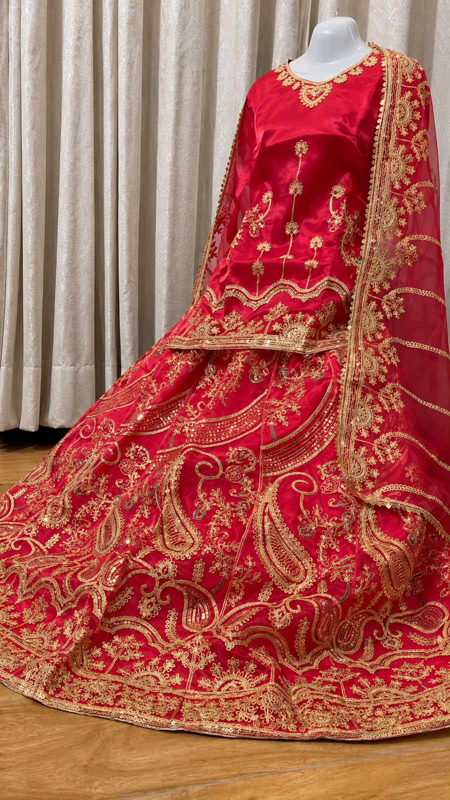 Majestic Luxury Embroidered Lehenga Set- maroon